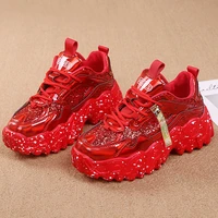 women sneakers hot new glitter platform sneakers women casual shoes sneaker 6cm increase designer thick sole dad shoes a1 86