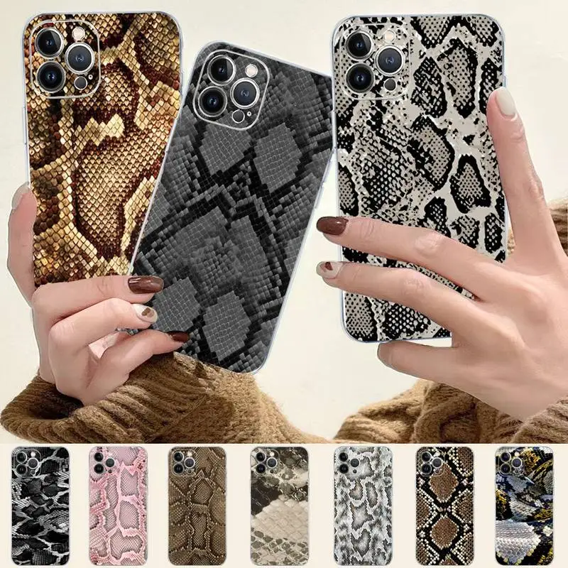 

Snake Skin Phone Case For iPhone 8 7 6 6S Plus X SE 2020 XR XS 14 11 12 13 Mini Pro Max Mobile Case