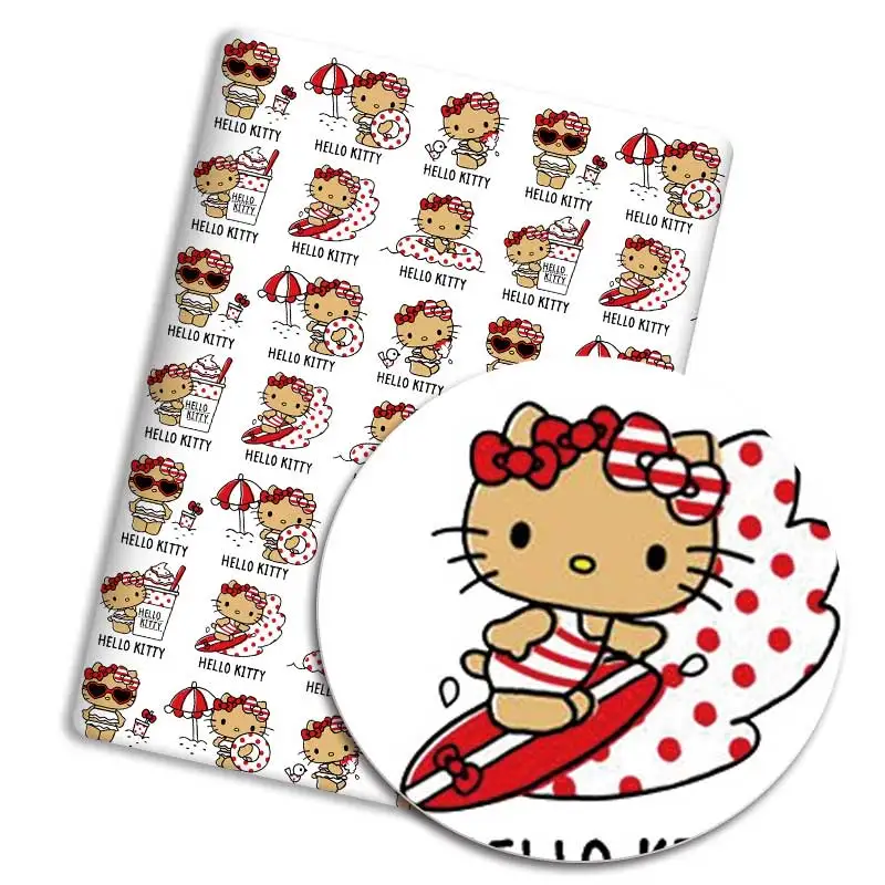 Ткань Sanrio из хлопка и полиэстера, 140x50 см, для пэчворка, детского домашнего текстиля, шитья, кукольных платьев, штор (art.: 3920d8942e56a) - 3920d8942e56a