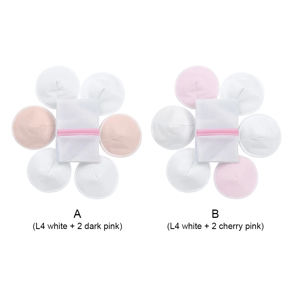 

6 Pieces Bamboo Breast Pads Cozy Breathable Stickers Reusable Beautiful Breastfeeding Nipple Cushion Good Sealing