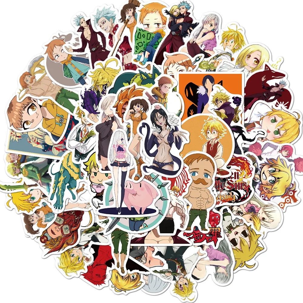 

50 Anime Seven Deadly Sins Graffiti Stickers Motorcycle Luggage Notebook Waterproof Without Glue Cross-border Wholesale
