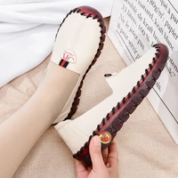 casual leather shoes womens shoes shockproof loafers ballet flats womens cozy moccasins slip on driving shoes big size 42