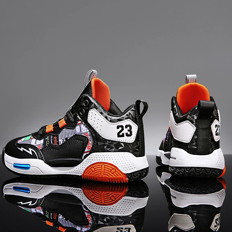 Children Brand Boys Basketball Shoes Kids Sneakers Girls Sport Shoes Npn-Slip Child Boy Girl Trainer Shoes Basket Boots Winter