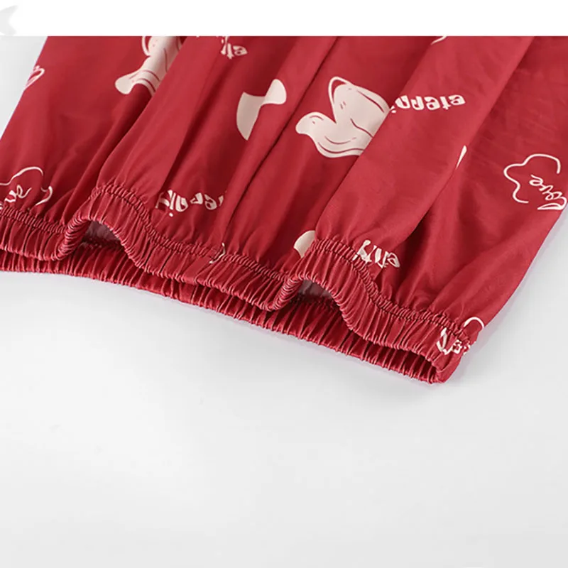 Lounge Wear Pajama Sets For Couples Long Sleeve Night Clothes Wedding Couple Sleep Romance Comfortable Red Room Dear Pajama