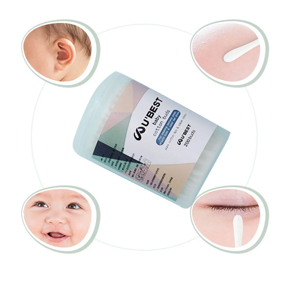200 шт. двухсторонние ватные тампоны Детские для чистки ушей Многофункциональные