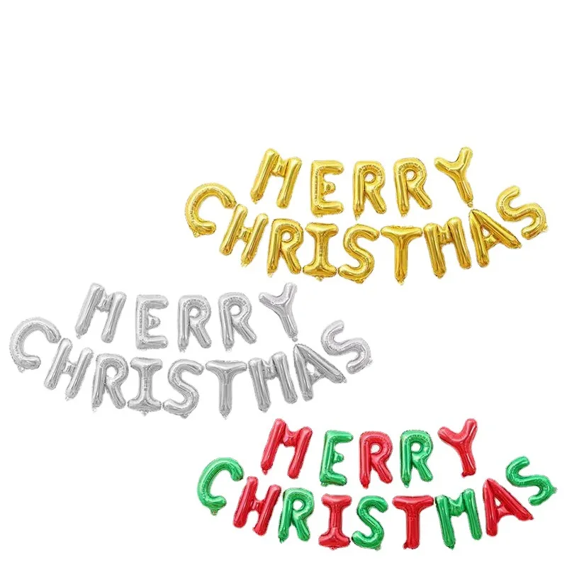

16 Inch Christmas English Letter Set Christmas Party Decoration Christmas Foil Balloons Banner Atmosphere Layout New Year