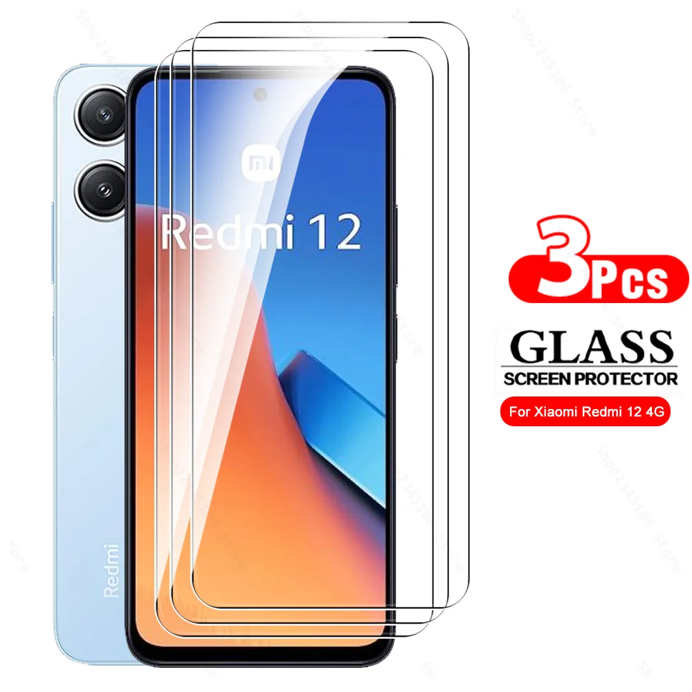 

Защитное стекло для Xiaomi Redmi 12 4G 2023, 3 шт., защитное закаленное стекло на Readmi Redmy Radmi Redme 12 Redmi12 6,79 дюйма