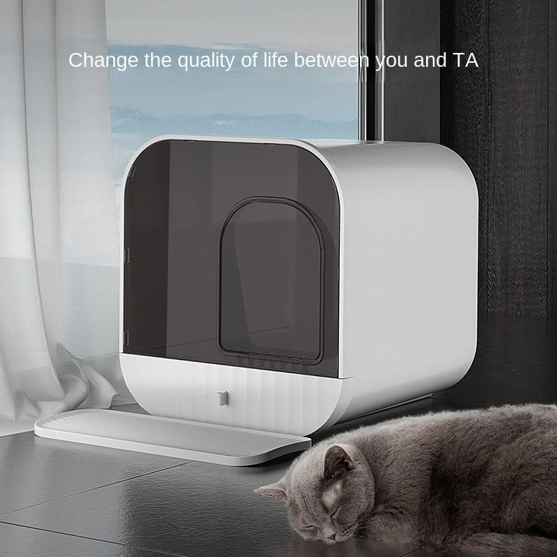 

New Drawer Cat Litter Box Fully Enclosed Cat Toilet Cleaning Supplies With Cat Litter Villa Style Litter Box
