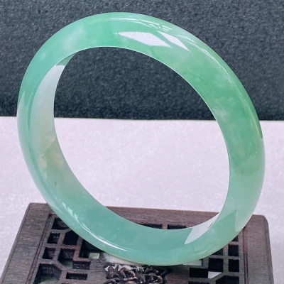 

Natural Myanmar jade light green 54mm-64mm bracelet elegant Princess jewelry Gift for girlfriend for mom