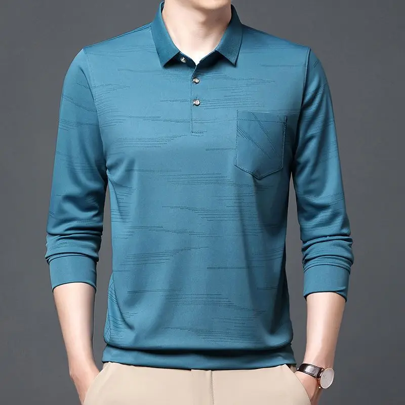 Vintage Slim Business Turn-down Collar Long Sleeved Dress Shirts Man Print Fashion All-match Four Seasons Men's Clothing 2022