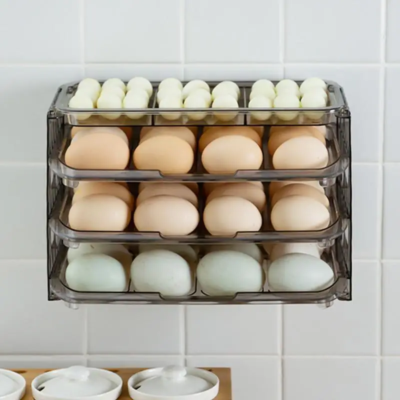 

Органайзер для яиц для холодильника, вращающийся ящик для яиц, многоярусный держатель для холодильника, контейнер для хранения свежести, контейнер для хранения яиц