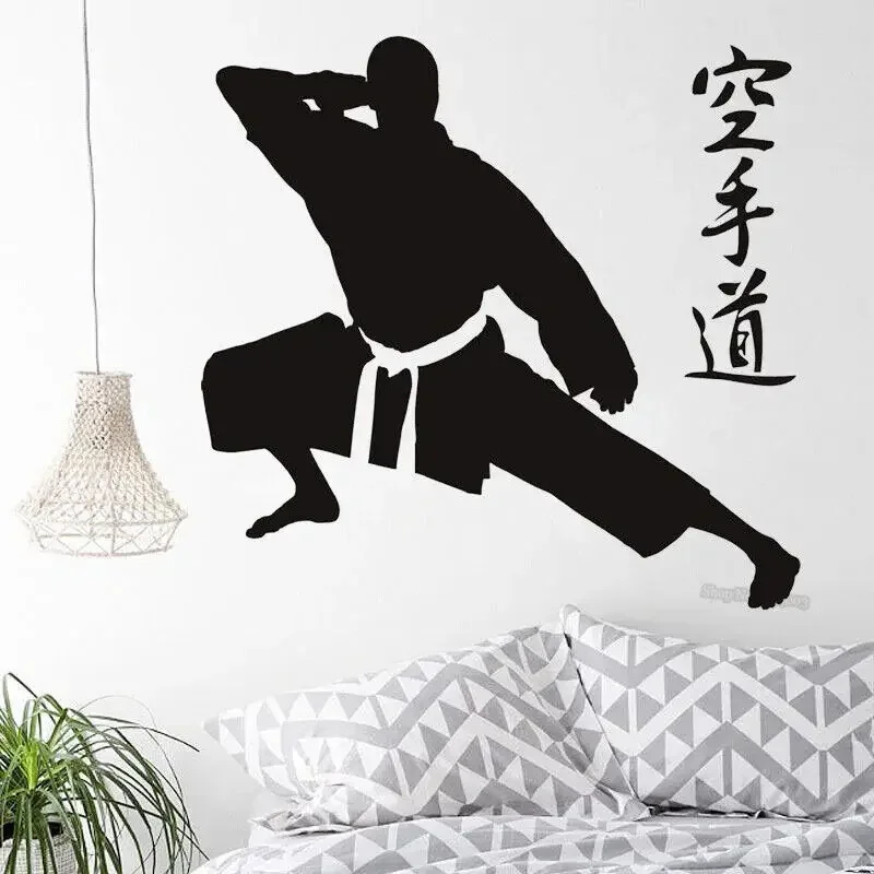 Виниловые наклейки на стену в стиле боевых искусств символов поза экстремальные