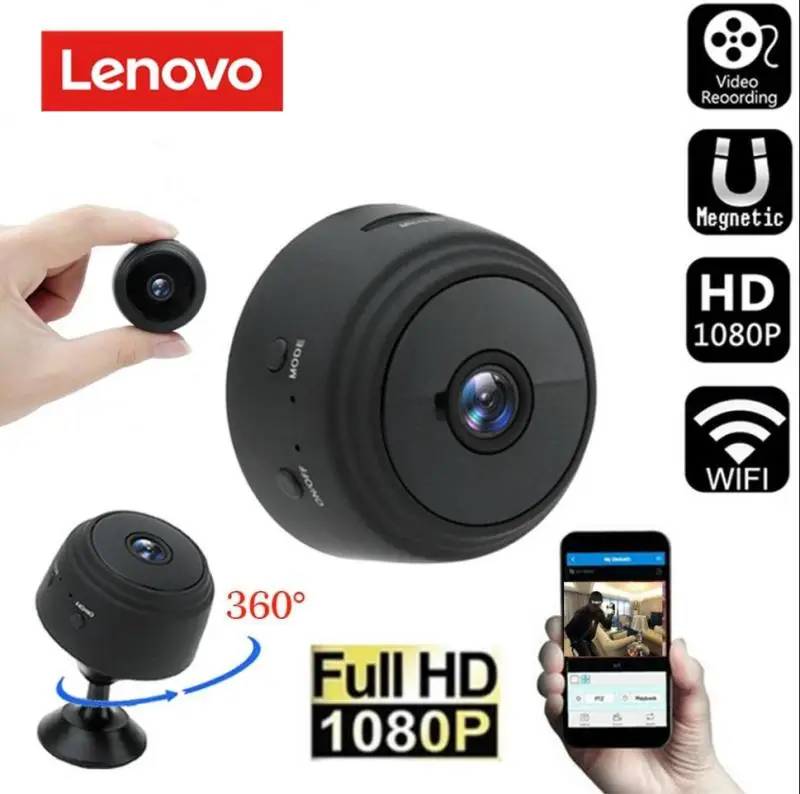 

Мини-камера видеонаблюдения Lenovo, 1080P HD, Wi-Fi