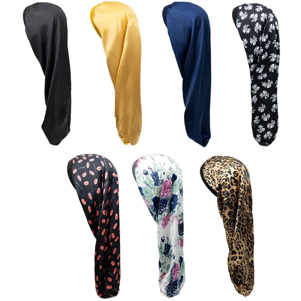 

Beanies Costume Hair Care Hair Cover Solid Color Satin Silk Head Scarf Nightcap Sleep Cap Turban Cap