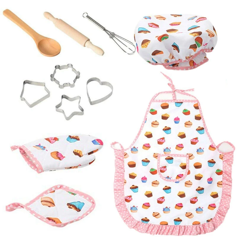 

Kids Cooking Baking Set Kitchen Girls Toys Role Play Children Costume Pretend Role Play Cooker Play Set Friends Game