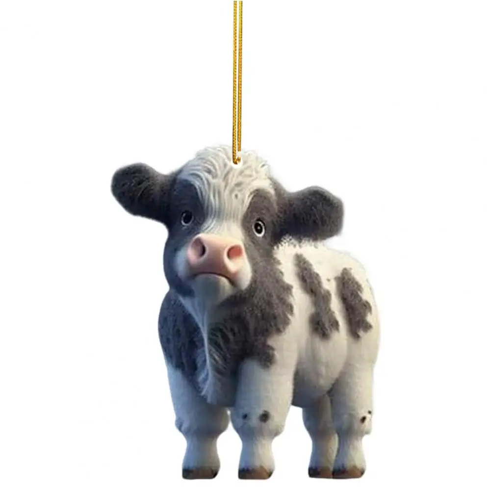 

Cartoon Cow Car Pendant Fine Texture Exquisite Workmanship Cute Christmas Tree Ornament Home Decoration