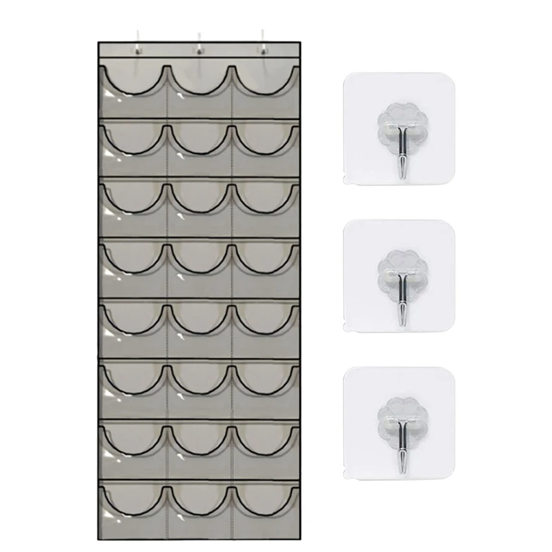

Hat Storage Organizer Protect Hat Rack Door Hanging Holder Hanger Storage Rack For Baseball Cap Bedroom Gray Oxford Cloth+PVC