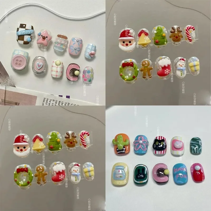 

Kawaii cartoon loopy Press on Nails Original Handwork Originality Nail Sticker Y2k Jewel Accessories Anime cute Christmas Gifts