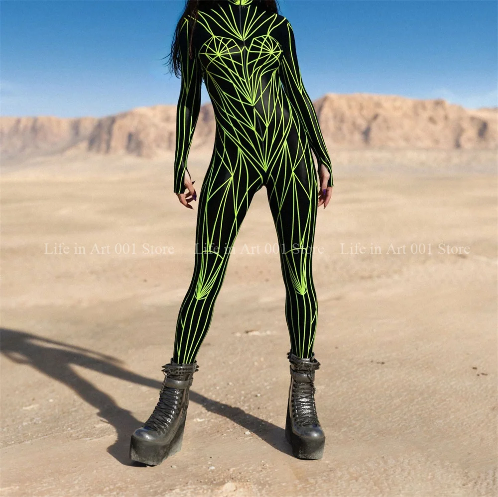 Женский сексуальный художественный комбинезон панк-морфот Хэллоуин робот