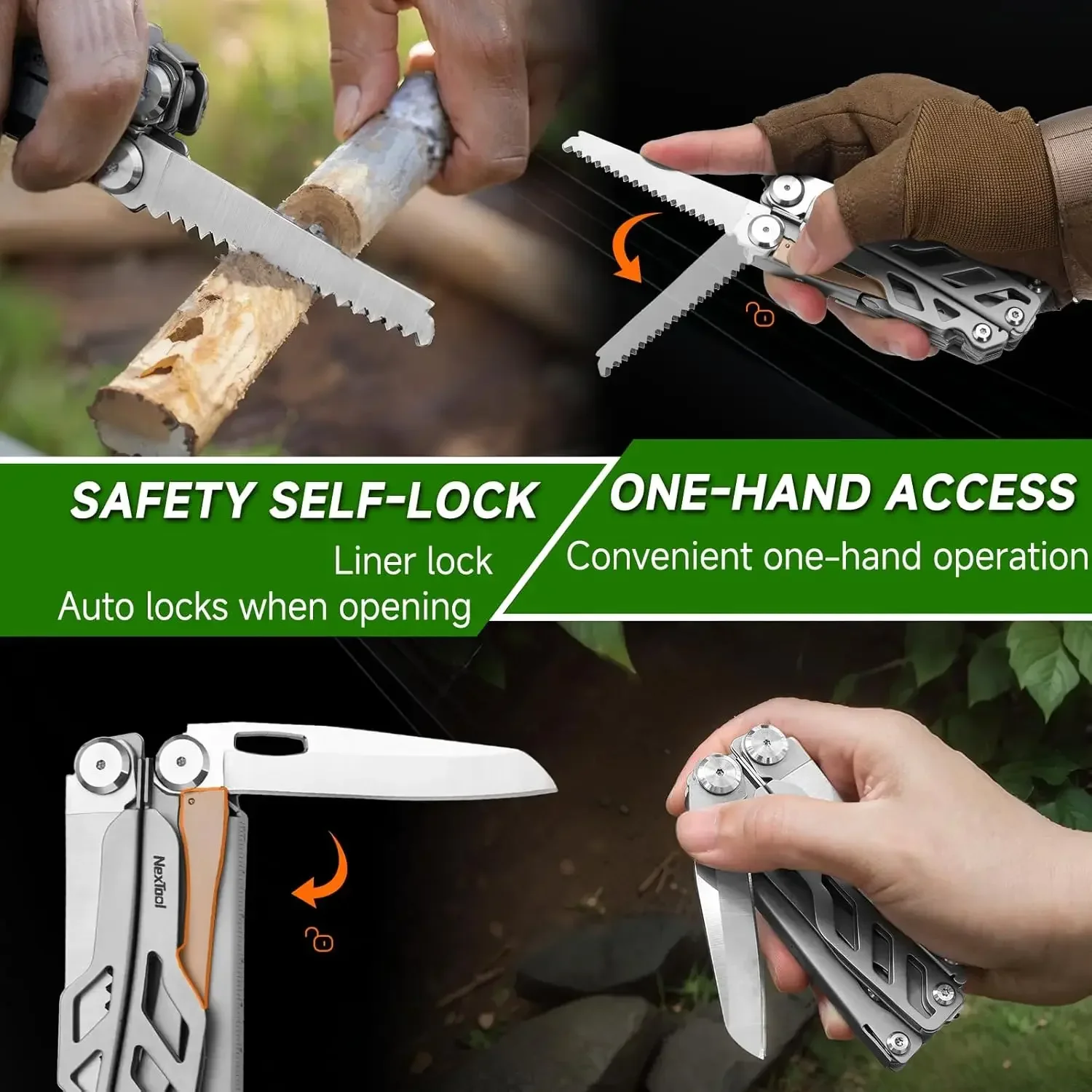 Фото NexTool Флагманский Макс. 14 в 1, многофункциональные плоскогубцы, складные многофункциональные инструменты, большие ножницы со скруткой, инструменты для кемпинга, EDC №4