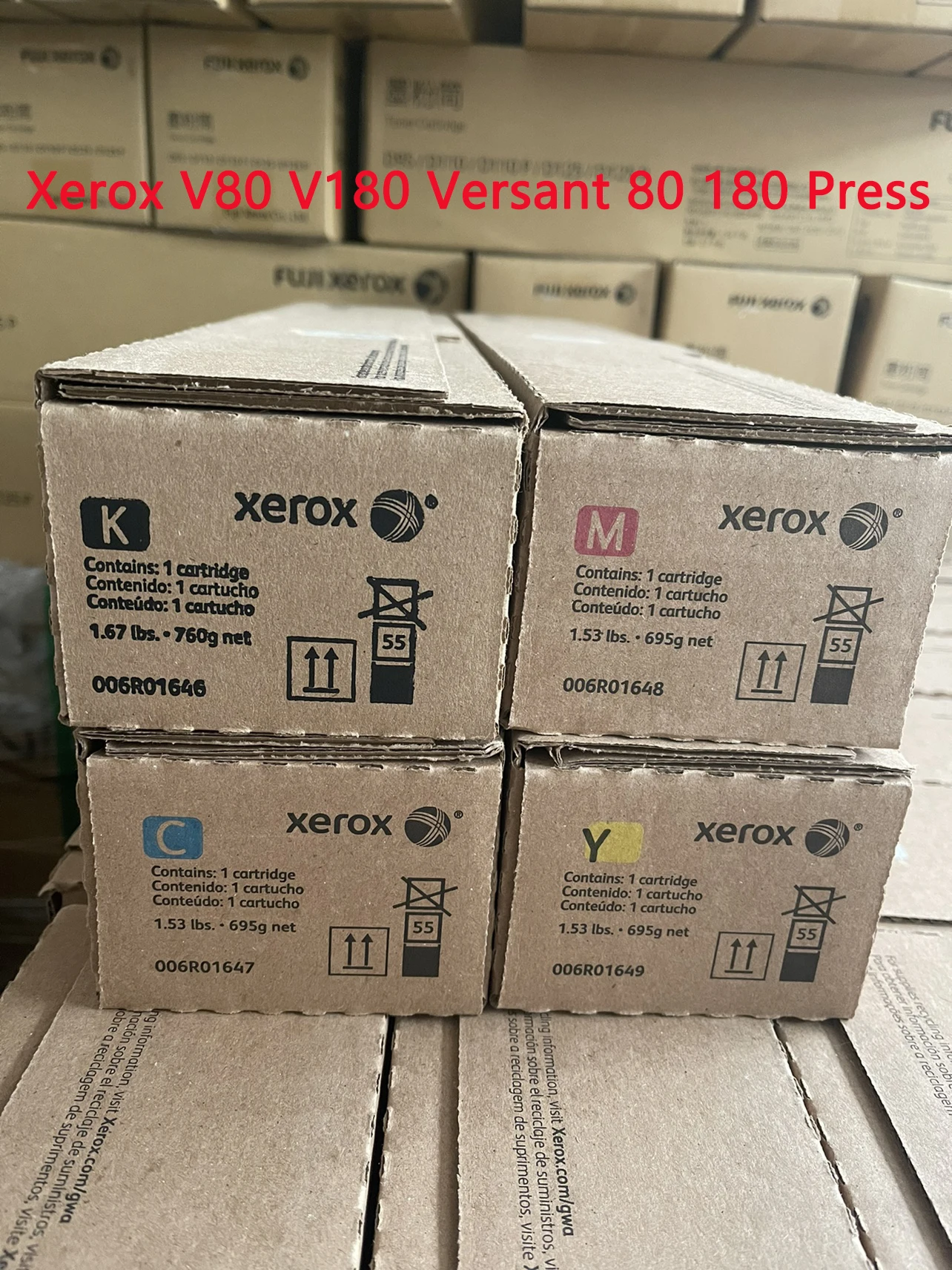 Original New US Version Toner Cartridge 006R01646 006R01647 006R01648 006R01649 for Xerox V80 V180 Versant 80 180 Press Europe
