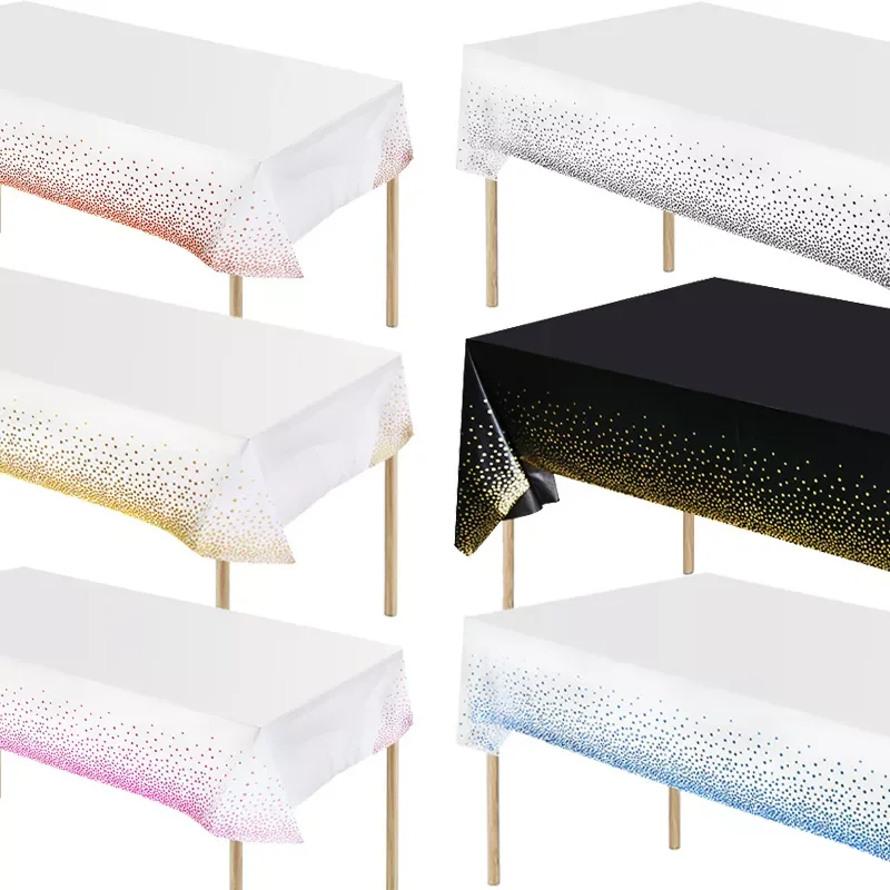 

NEW IN Rose Gold Dot Gilded Tablecloth 137*274cm Disposable Table cloth Kids Birthday Party Supplies Baby Shower Wedding Home De