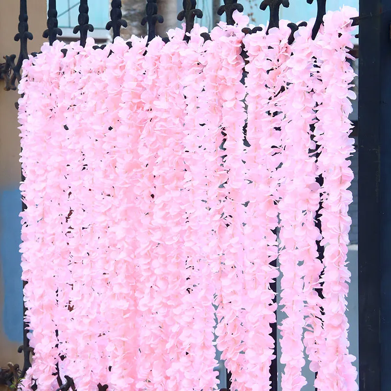 

10pcs Simulation Orchid Artificial Flowers Ceiling Petal String Wedding Decorations Hanging Flower Home Rattan Silk Fake Flower