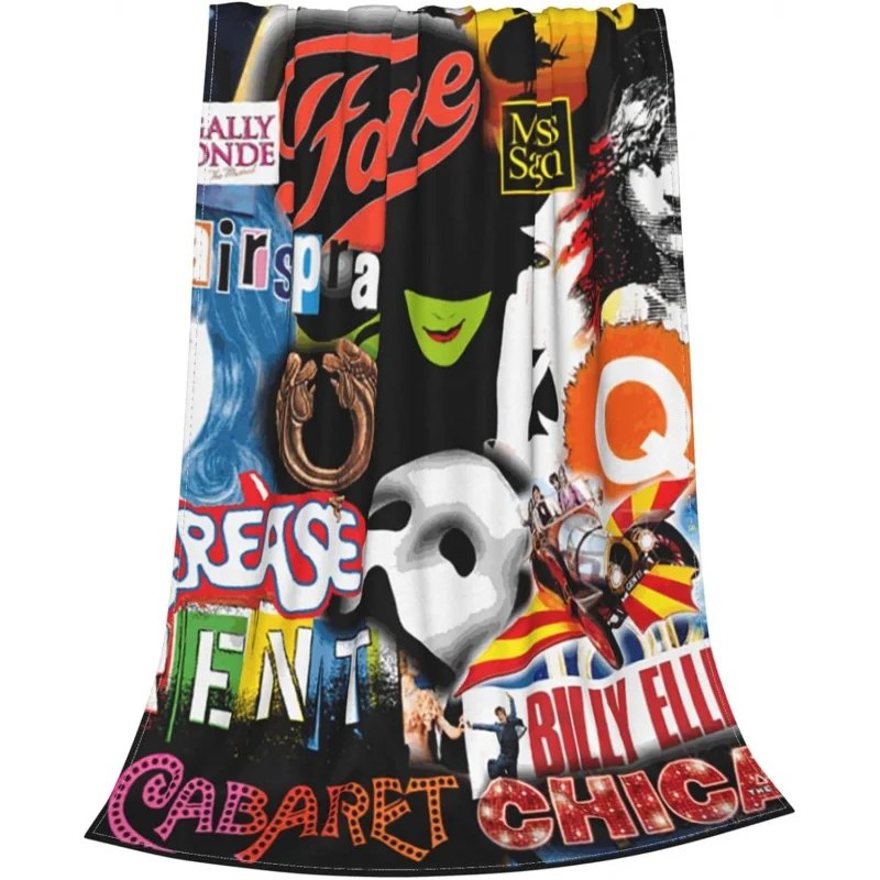 

Broadway Movie Musical Blanket Soft Cozy Throw Blanket Flannel Blankets for Bed Car Couch Living Room Travel 50"x40"