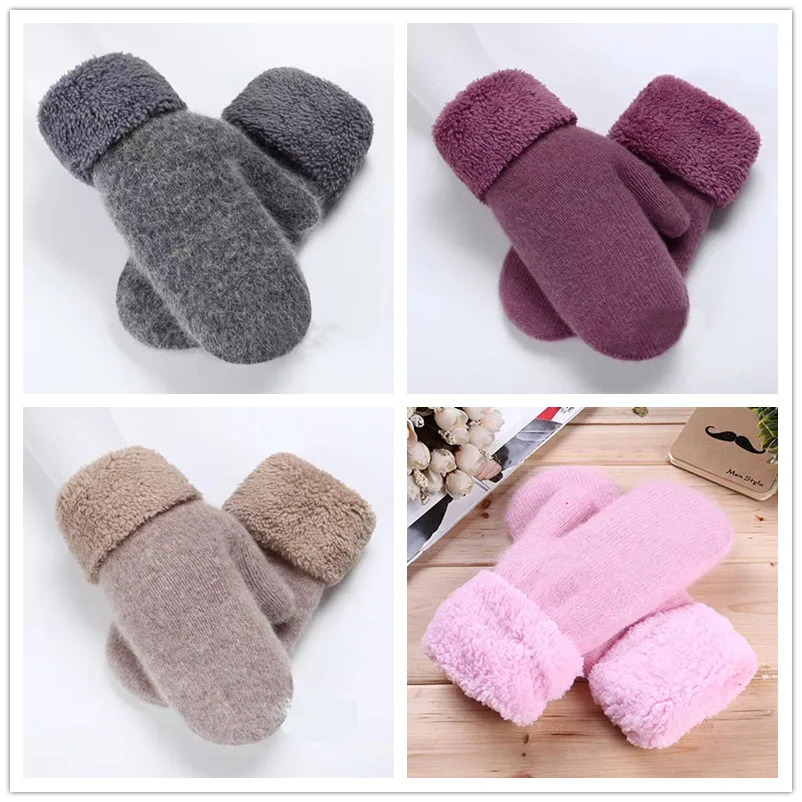 

Cute Gloves for Men and Women in Winter, Plush Neck Hanging, Students' Versatile Warm Riding Outdoor Gloves