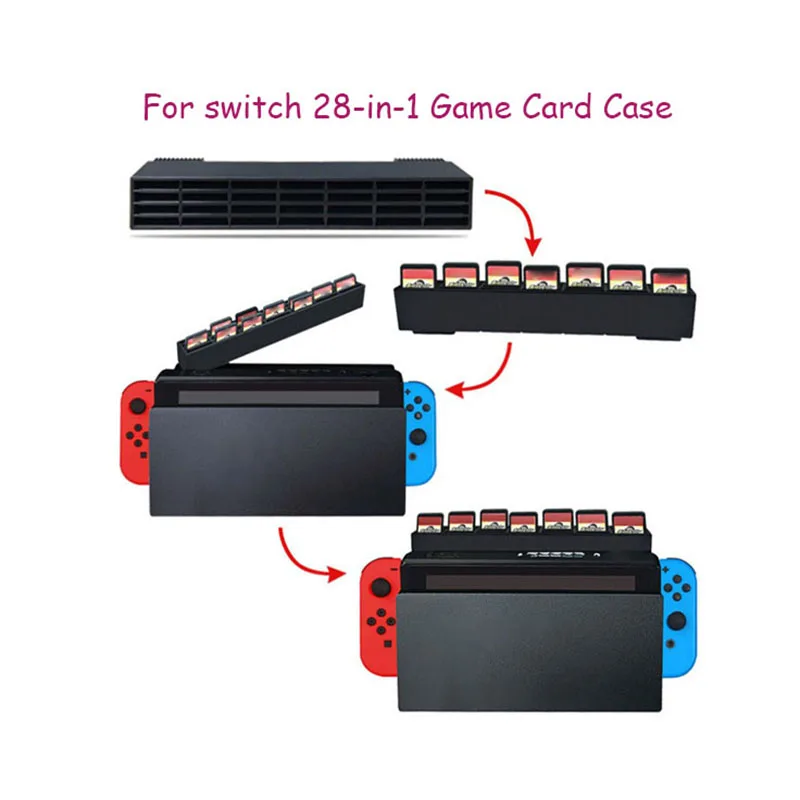 Игровая коробка для хранения карт 28 в 1 держатель игровой консоли зажим