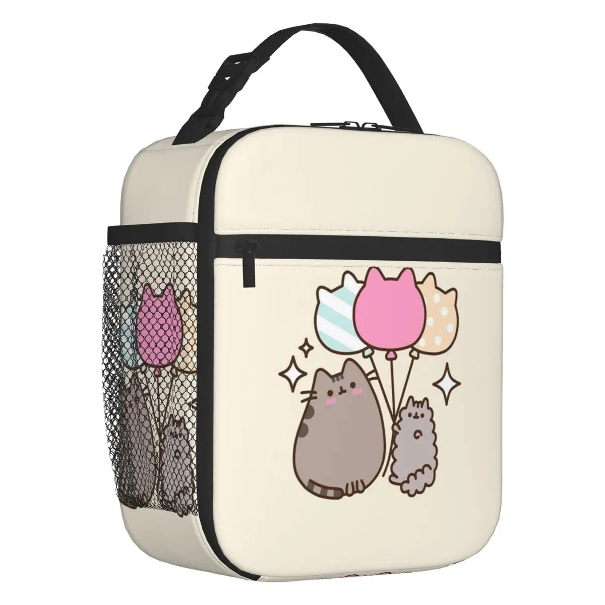 

Cat Insulated Lunch Bag for Outdoor Picnic Catroon Kitten Leakproof Thermal Cooler Bento Box Women Children