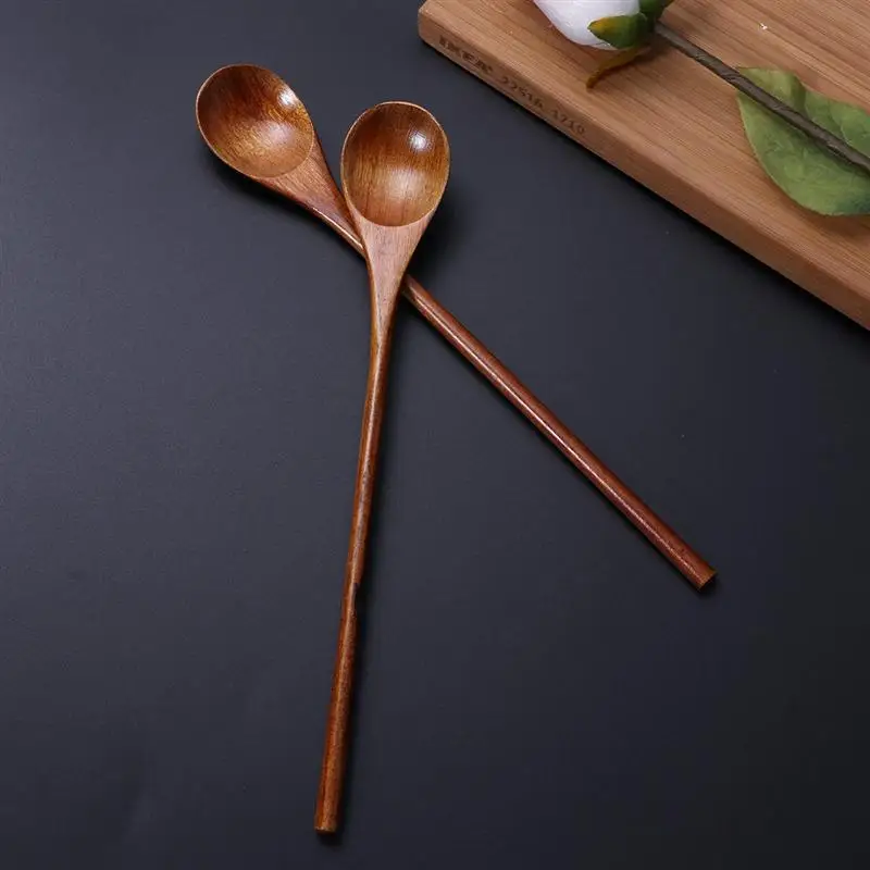 

Pack of 3 Nontoxic Retro Vintage Wooden Spoon Set for Stirring Coffee Eating Mixing Dessert Tea Demitasse