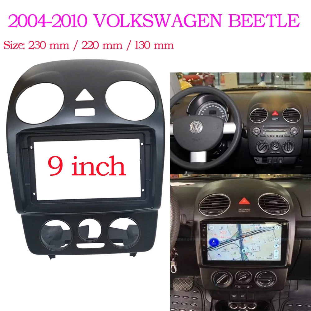 

BYNCG 2 din 9 inch Car android dvd gps ABS Plastic Frame For VOLKSWAGEN Beetle 2004-2010 Screen Dask Kit Fascia Frame
