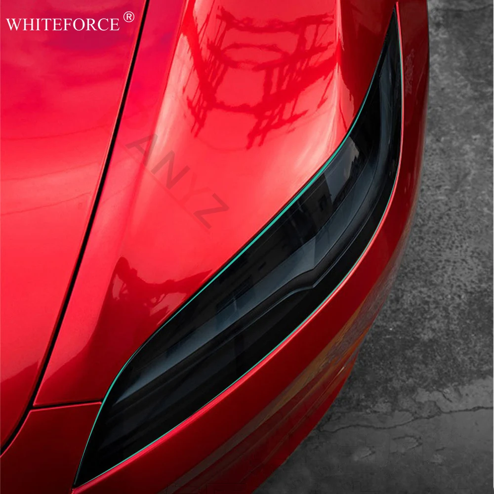 Защитная пленка для передних фар Tesla Model 3 Highland модель + налобный фонарь из ТПУ с