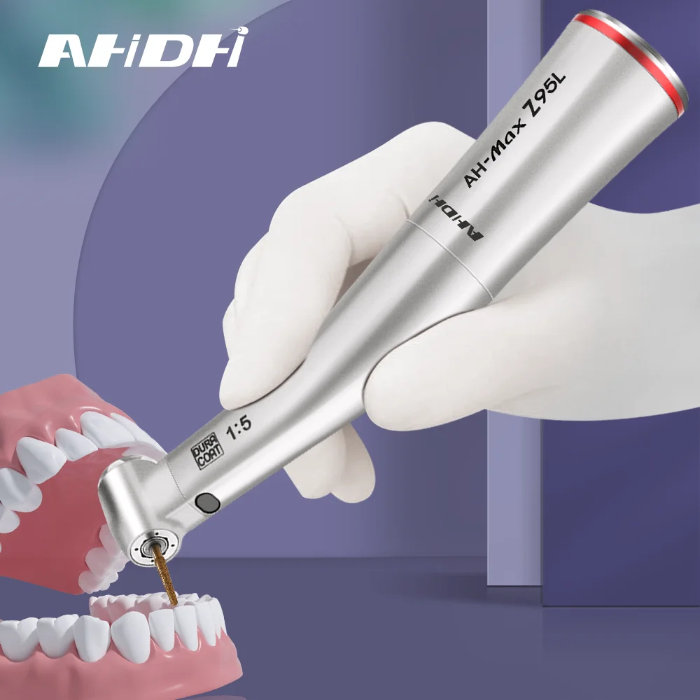 

AH-Z95L Slow Speed Electric Dental Motor Quattro Inner Spray 1:5 Handpiece Stainless Steel Optical Led Polishing Instrument