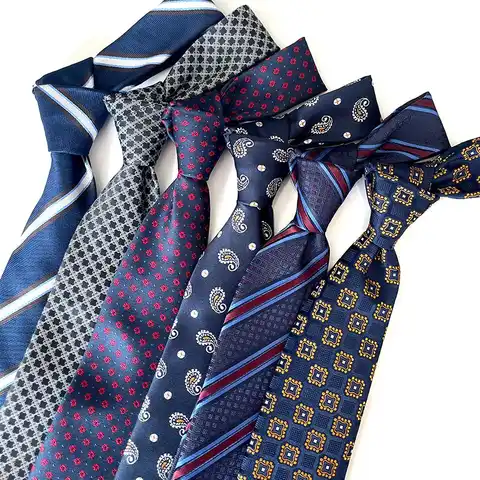 Модный новый синий фиолетовый красный галстук мужской деловой галстук для свадьбы галстук в полоску Цветочный галстук в горошек аксессуар...