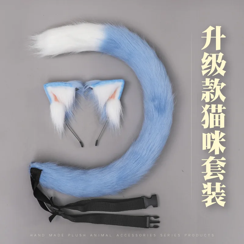 

Cat Ears Headband Cat Tail Handmade Japanese Cosplay Animal Ears Lolita Headwear JK Accessories