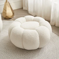 light luxury pumpkin sofa low stool cashmere velvet living room sofa simple modern bedroom ins single sofa bench
