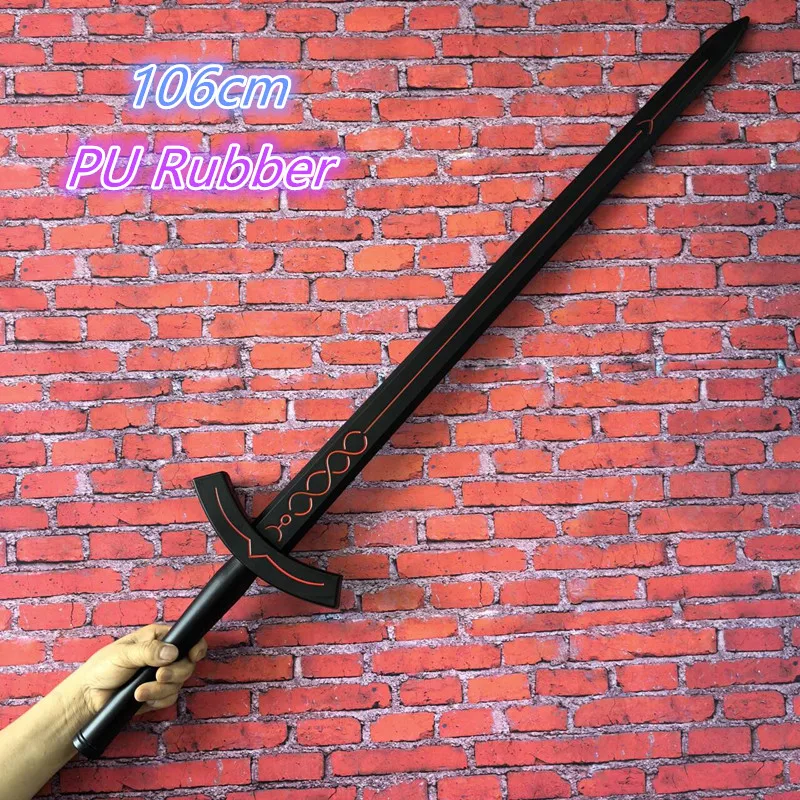 Фото 1:1 Fate Stay Night Sword Косплей Домашний Декор Черный Священный Меч Сабля Меч Большая Опора Модель Подарок Резиновые Незатаченные Игрушки 104см №4