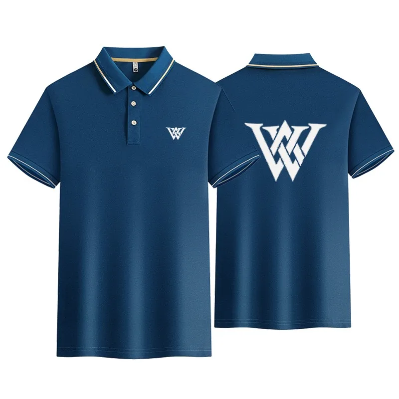 Golf Summer Men's Polo Shirt Men's Polo Neck Slim Fit Solid Button Short Sleeve Casual Men's Business T-shirt Top