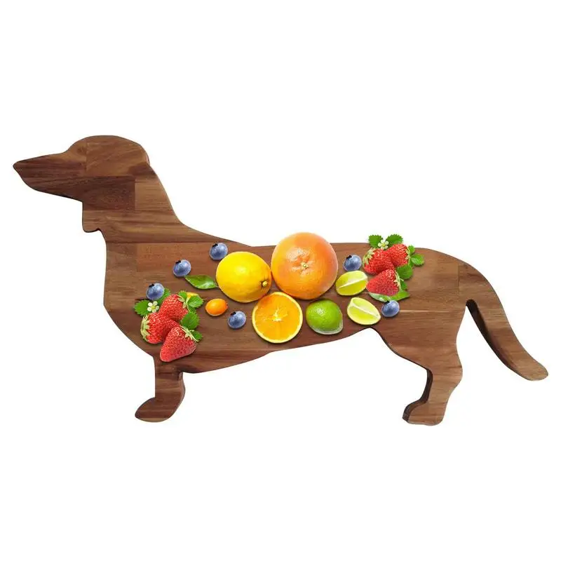 

Funny Dachshund Dog Shape Aperitif Board Novelty Cheese Board Unique Wood Tray Snack Drinks Serving Tray Charcuterie Party Tray