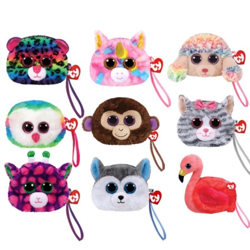 

Large Eyes Birds Deer. Vip Plush Zero Wallet Card Bag Mini Children Student Zipper Wrist Small Claw Machine Dolls Gifts Lovers