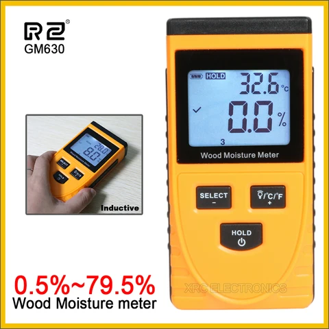 RZ EMT01 Индуктивный измеритель влажности древесины, гигрометр, цифровой электрический тестер температуры окружающей среды, измерительный инструмент GM630