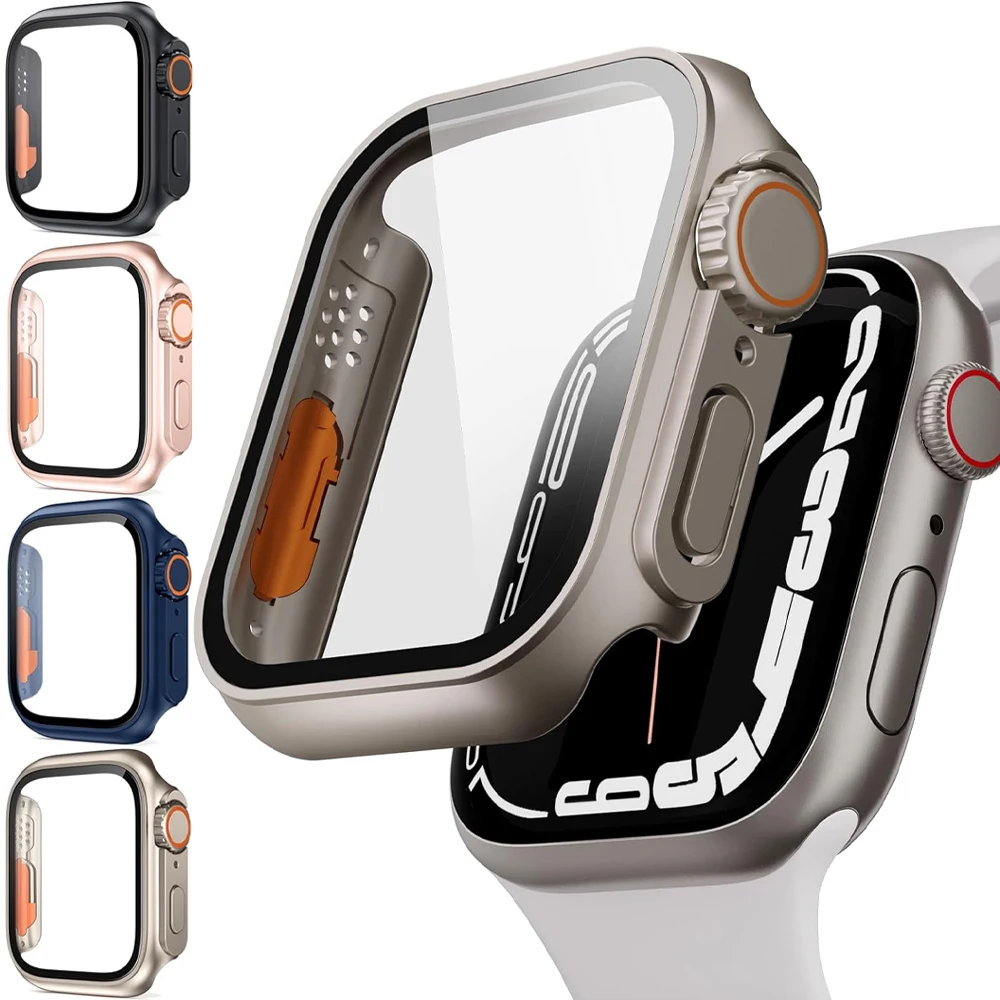 Защитное стекло RMUTANE для Apple Watch Ultra Series 9 8 7 6 5 4 3 SE 2 прочные пластиковые чехлы часов