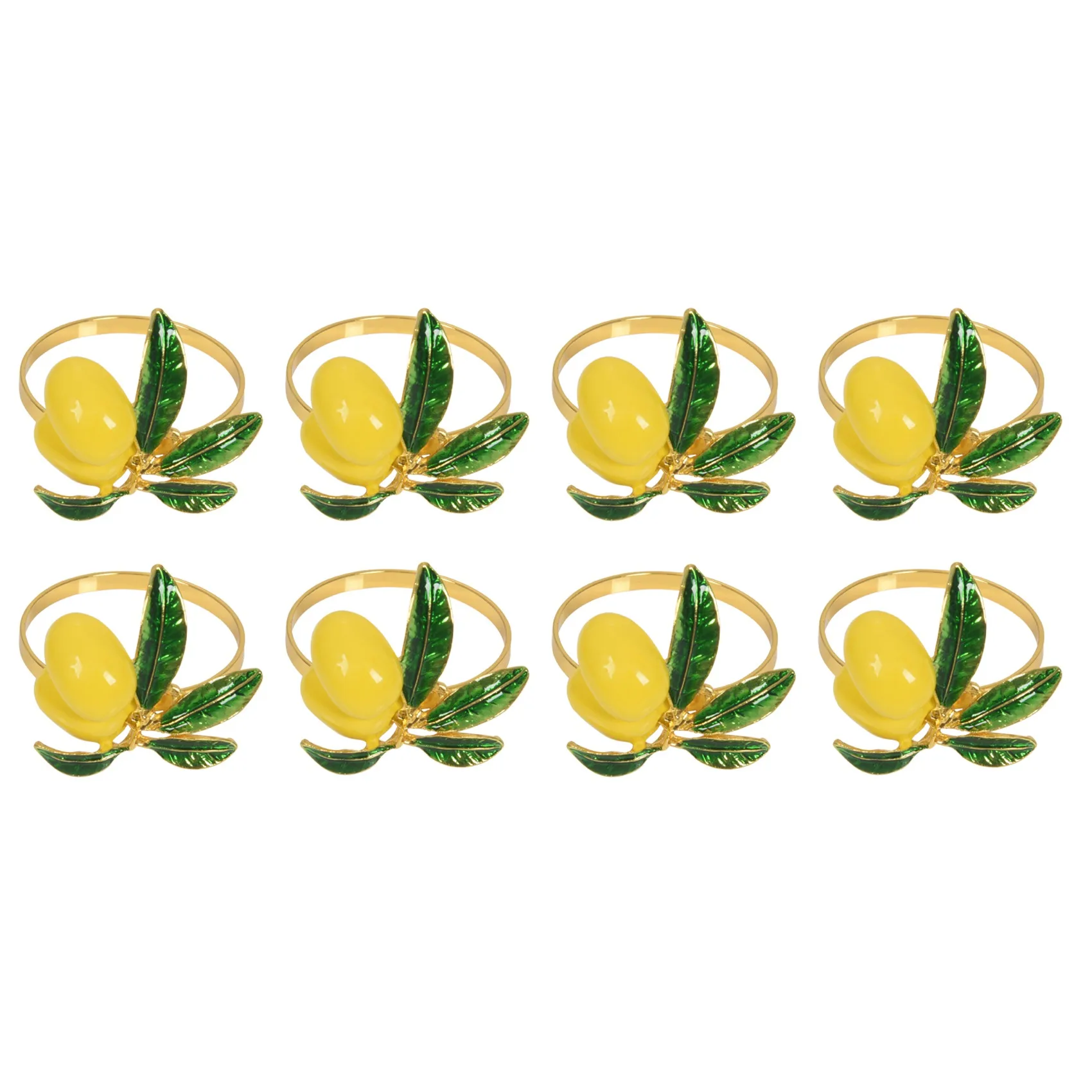 Набор колец для салфеток из 8 шт. лимонный держатель свадебных Золотая пряжка