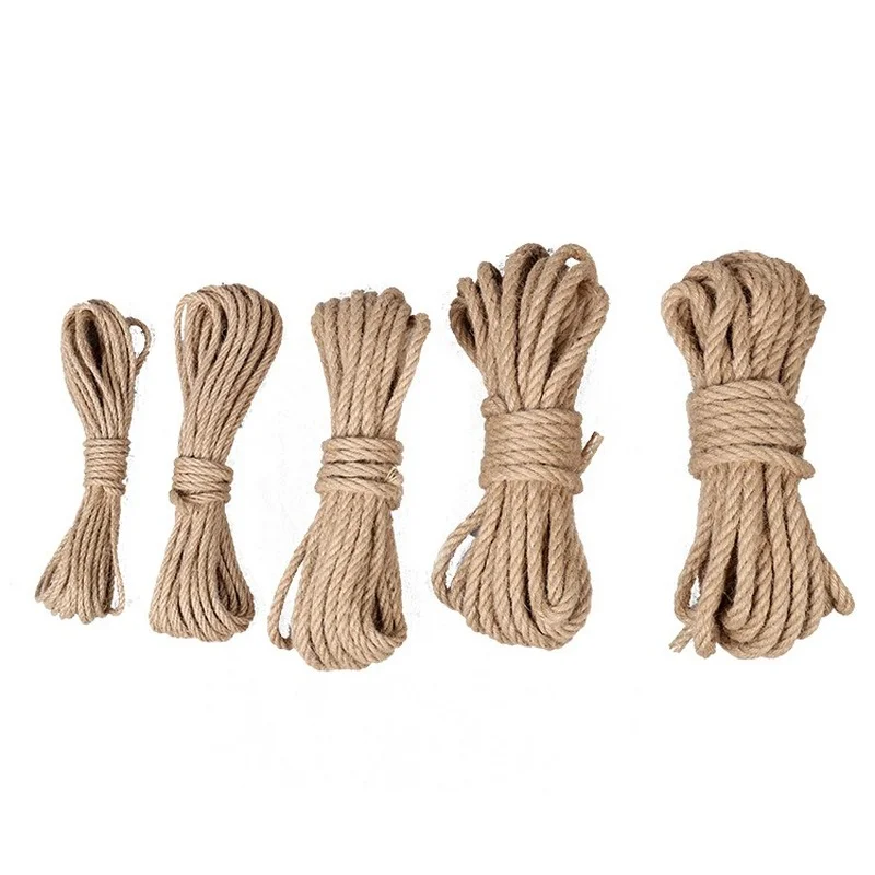 

10meter Jute Fabric Rope Multi-strand Hemp Rope Twisted Cord Rope for Photo Wall Rope Clothing Party Tug of War Rope Decor DIY
