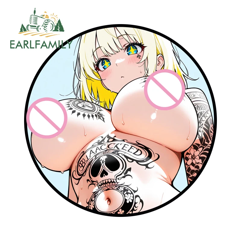 

EARLFAMILY оригинальные татуировки Loli автомобильные наклейки Kawaii аниме большая грудь гитара наклейка на лобовое стекло ноутбук кемперван автомобильные аксессуары