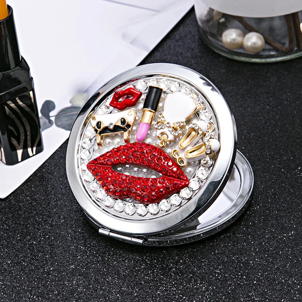 Косметическое зеркало карманное косметическое женское складное для макияжа