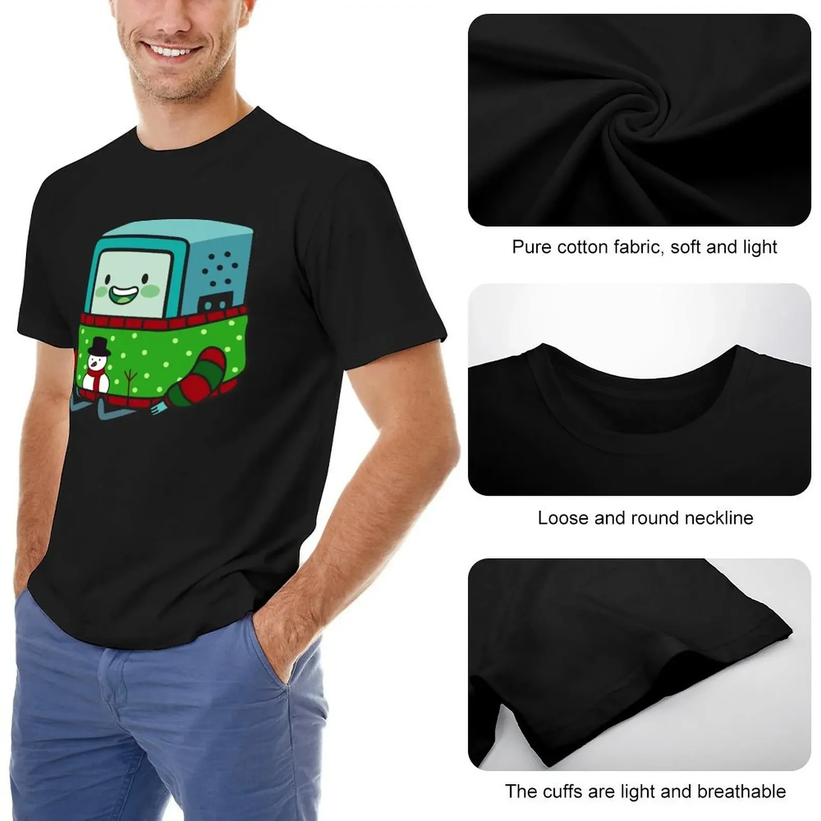 BMO Xmas T-Shirt хлопковые мужские футболки рубашки для тренировок с графикой мужчин
