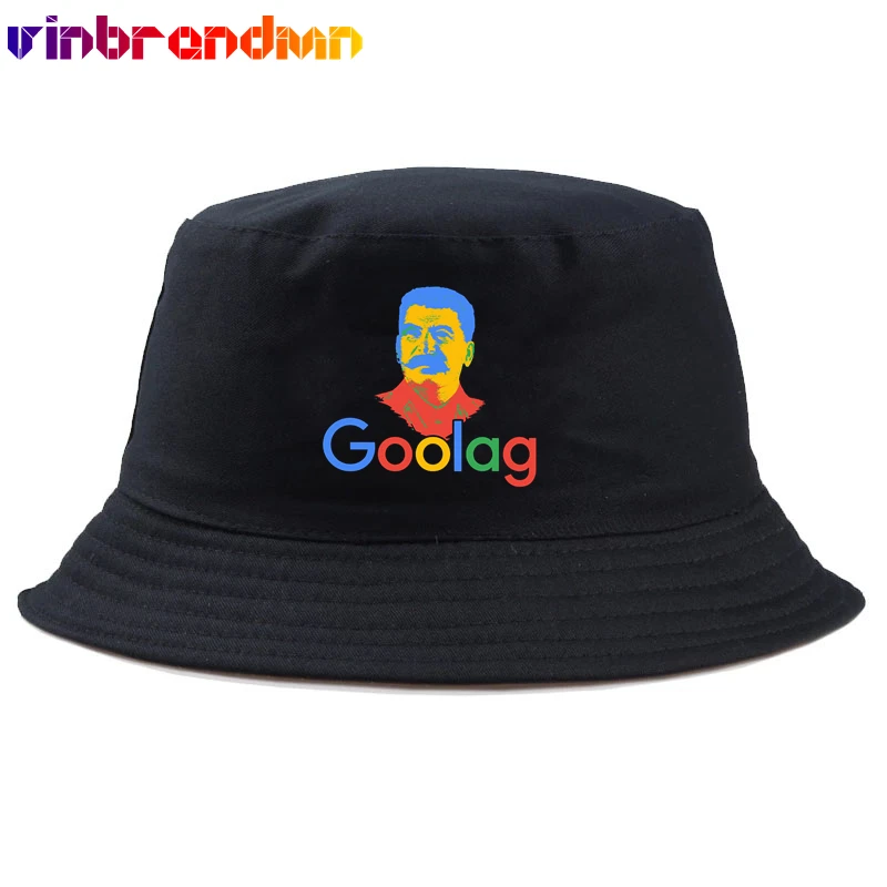 

Goolag Stalin Print Bucket Hat Gulag Meme Political Dark Humor Style Hat Sun Visor Fisherman Hat Outdoor Casual Beach Sun Caps